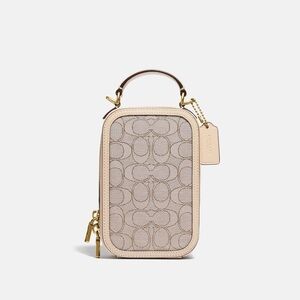 Coach Alie Camera bag in signature jacquard-PLUS additional leather coach strap